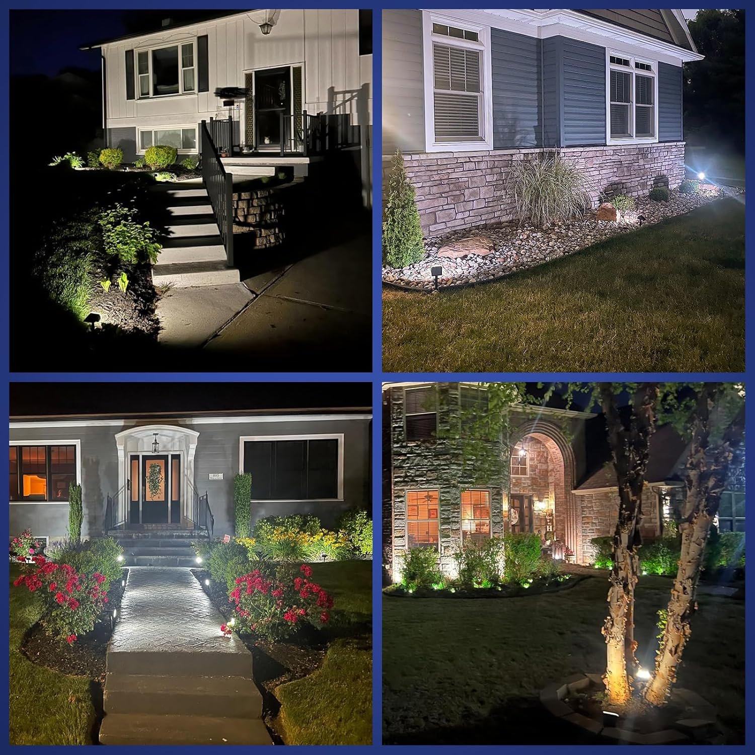 NYMPHY Solar Lights Outdoor Waterproof IP68, 56 LED 3 Lighting Modes Solar Powered Garden Yard Spot Solar Lights for Outside Landscape- 4 Pack (Cool White) - Image 6
